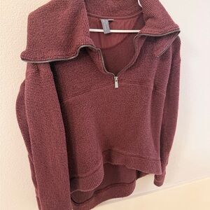 Women's Half-Zip Sweater - burgundy sweaty Betty